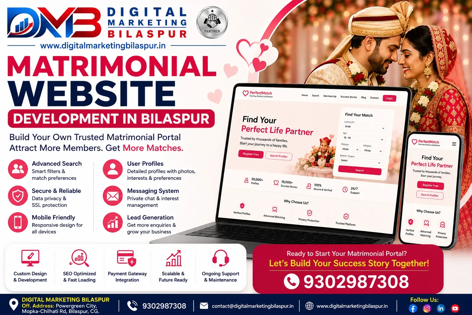 Matrimonial Website Development in Bilaspur